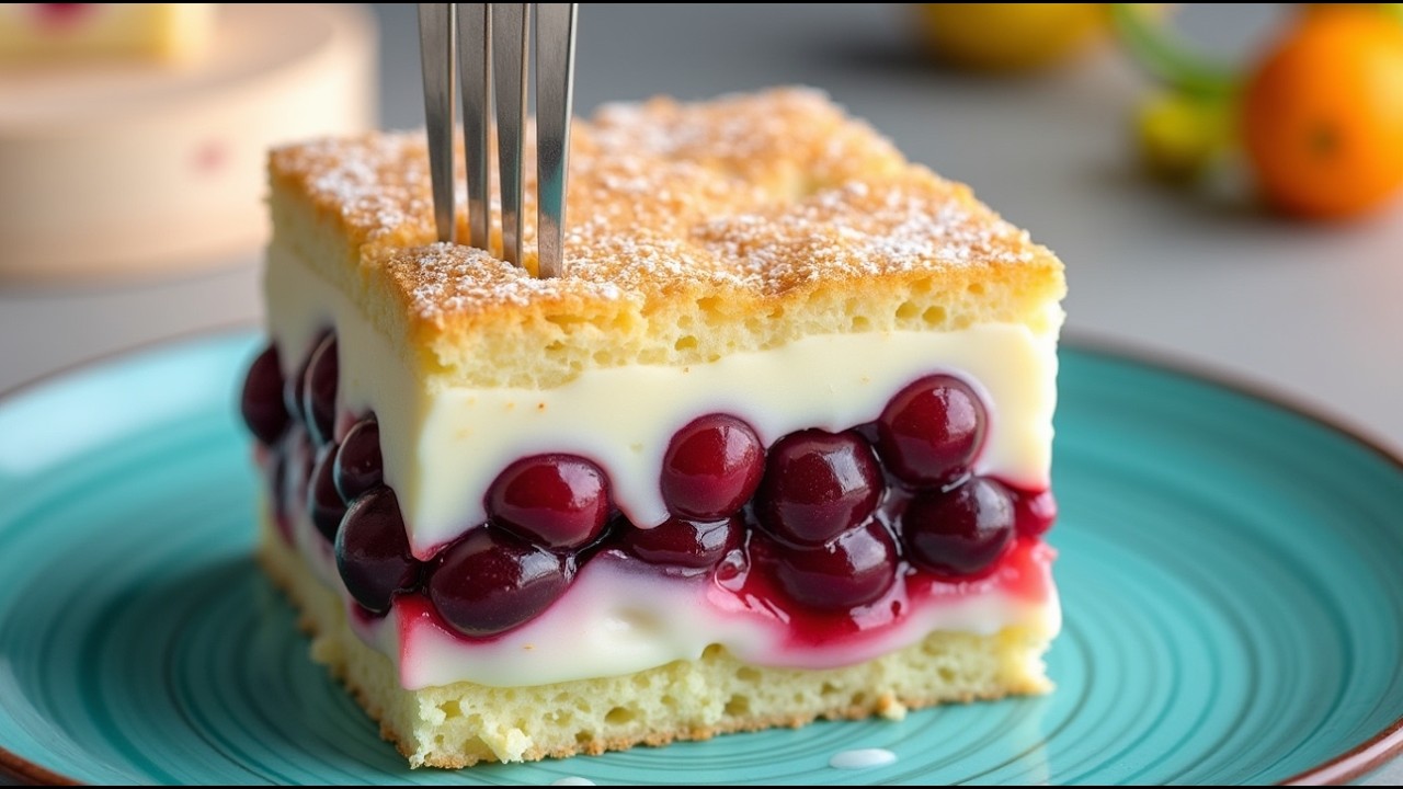 Cake that melts in your mouth. Delicate cherry cake in 15 minutes!