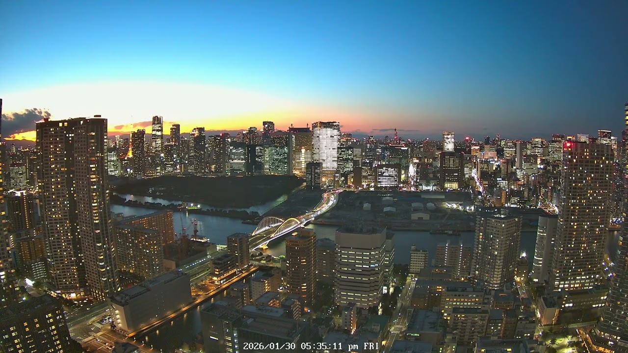 Tokyo Sunset 4K | Tsukiji & Kachidoki City View | Japan Archive | 2026-01-30