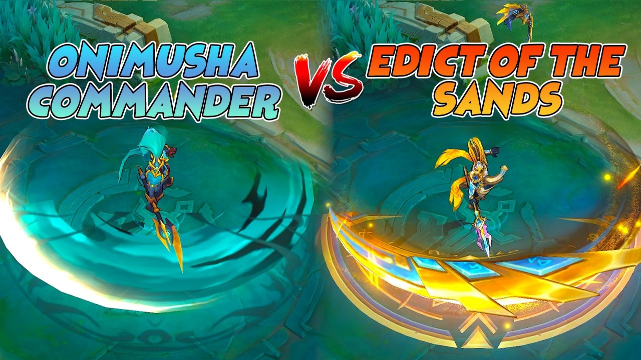 Alpha Edict of the Sands VS Onimusha Commander Skin Comparison