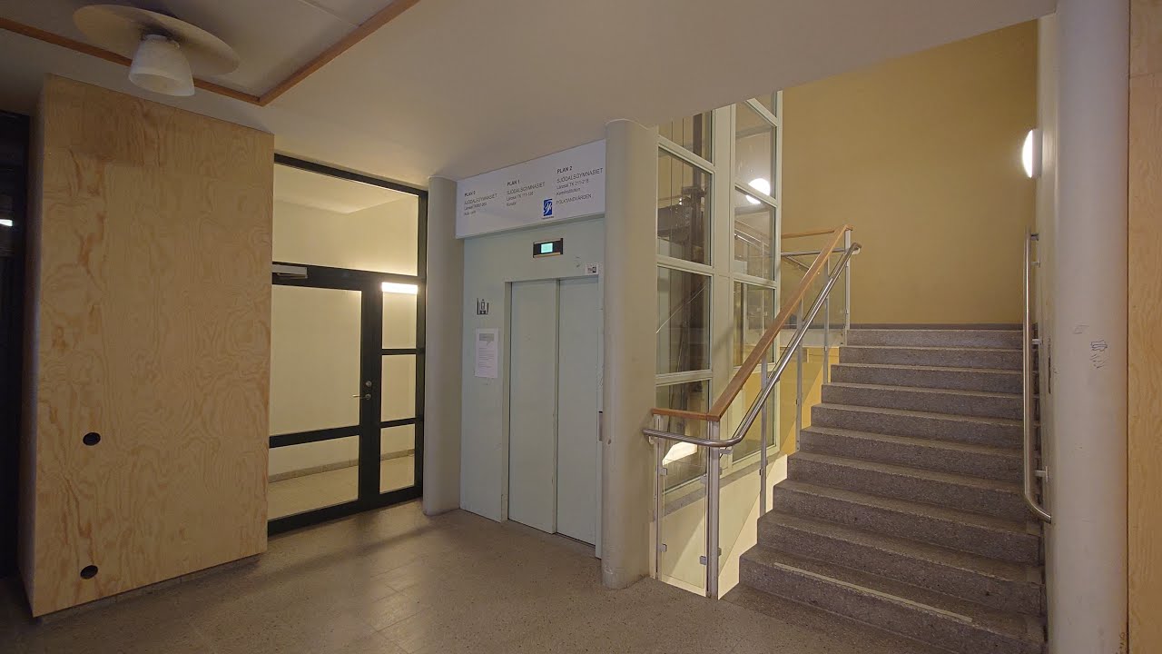 Bottom Driven Ecodisc! 1999 KONE MonoSpace BD-MRL-Traction Elevator @ Paradistorget 16, Huddinge!
