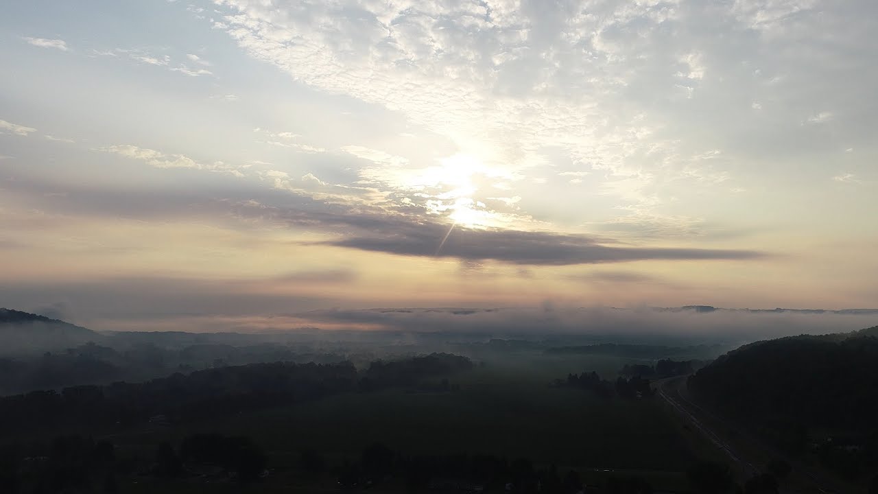 morning views phantom 4p 4k awesome flight with clouds and fog