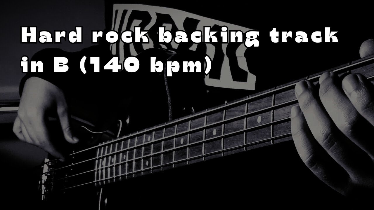 Hard rock backing track in Si Maggiore (140 bpm)
