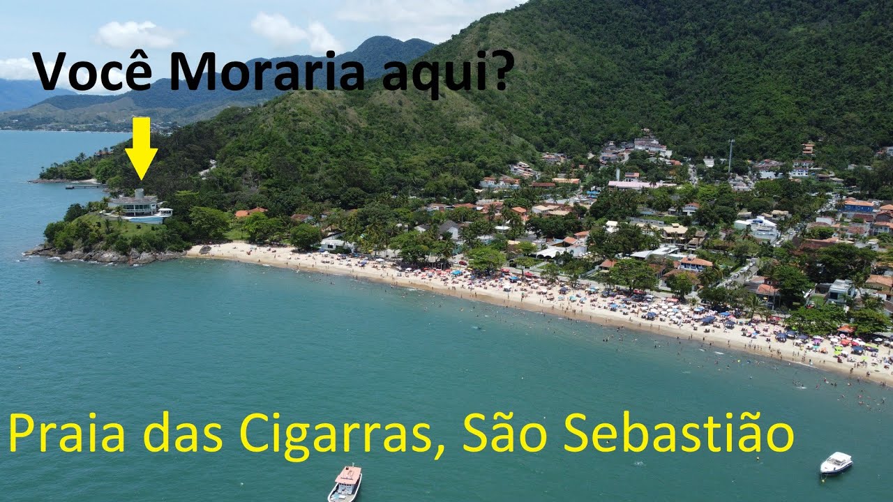 praia das cigarras, são Sebastião. vista de drone, djimini2.