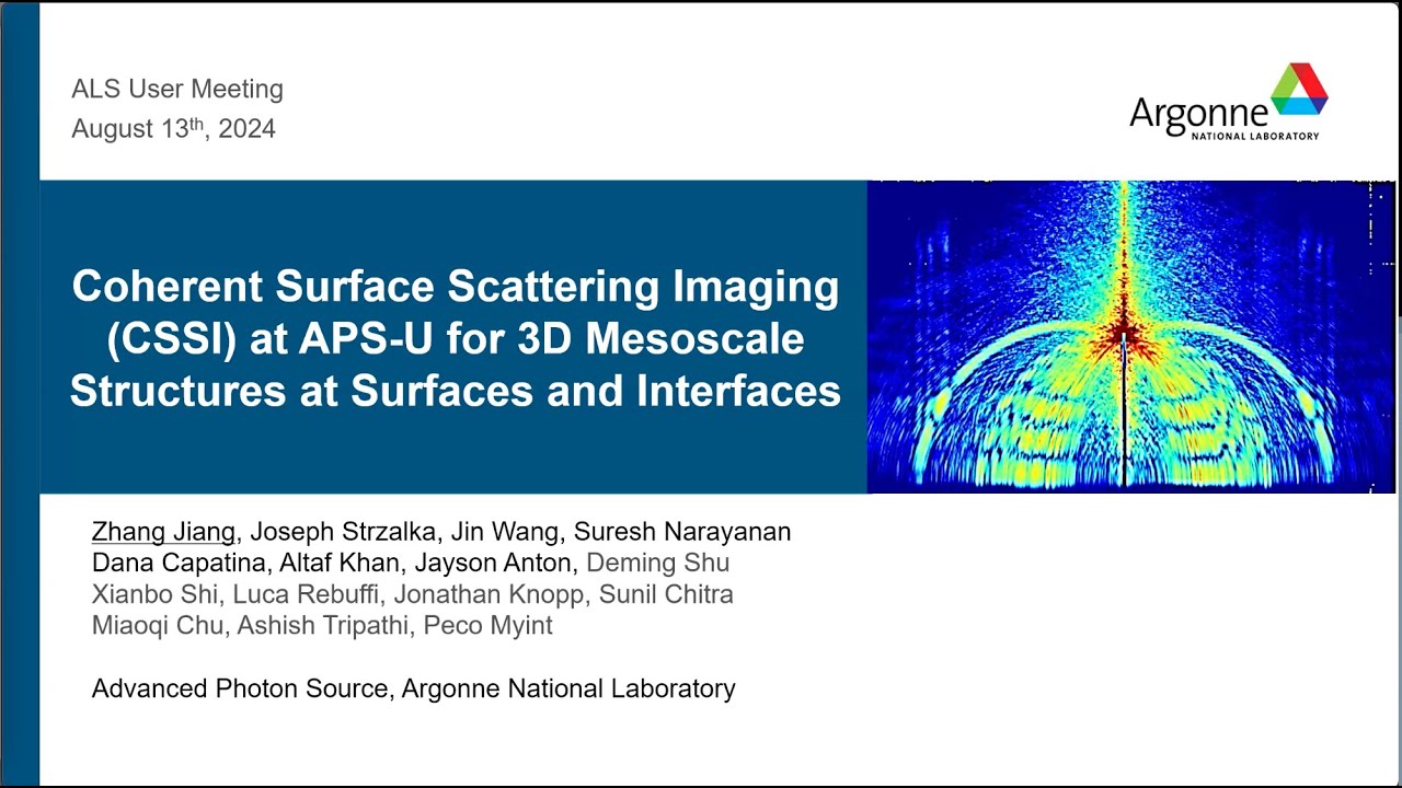 Zhang Jiang: CSSI at APS-U for 3D Mesoscale Structures at Surfaces and Interfaces