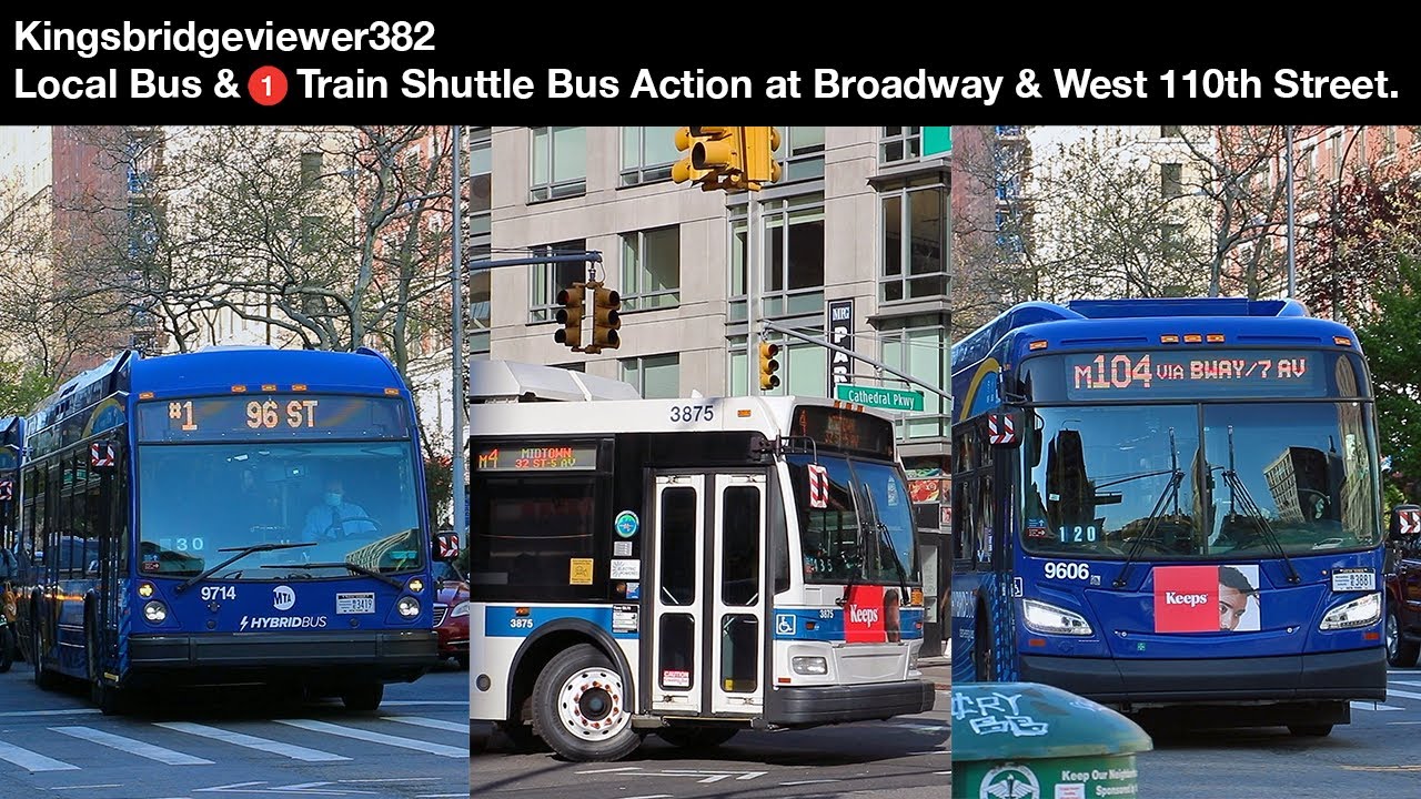 MTA New York City Bus: Local Bus & Shuttle Bus Action at Broadway & West 110th Street.