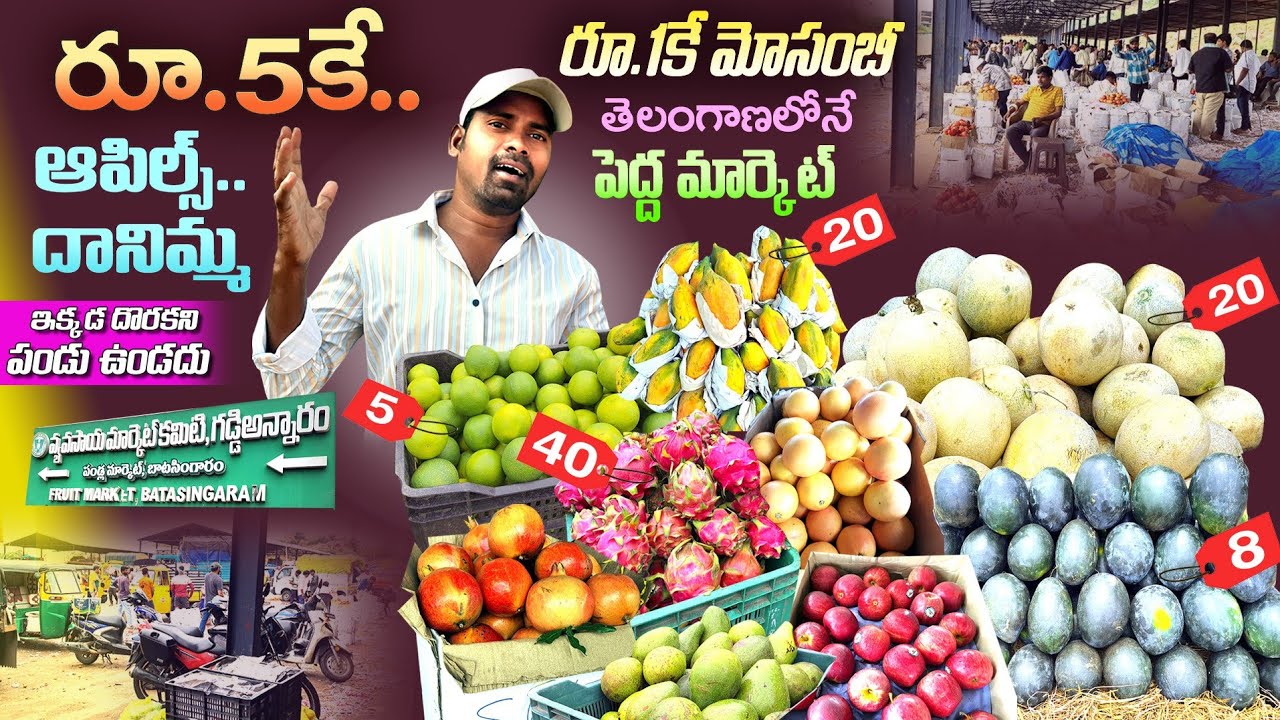 Hyderabad Biggest Fruit Market || batasingaram fruit market || pradeep thammadi zindagi