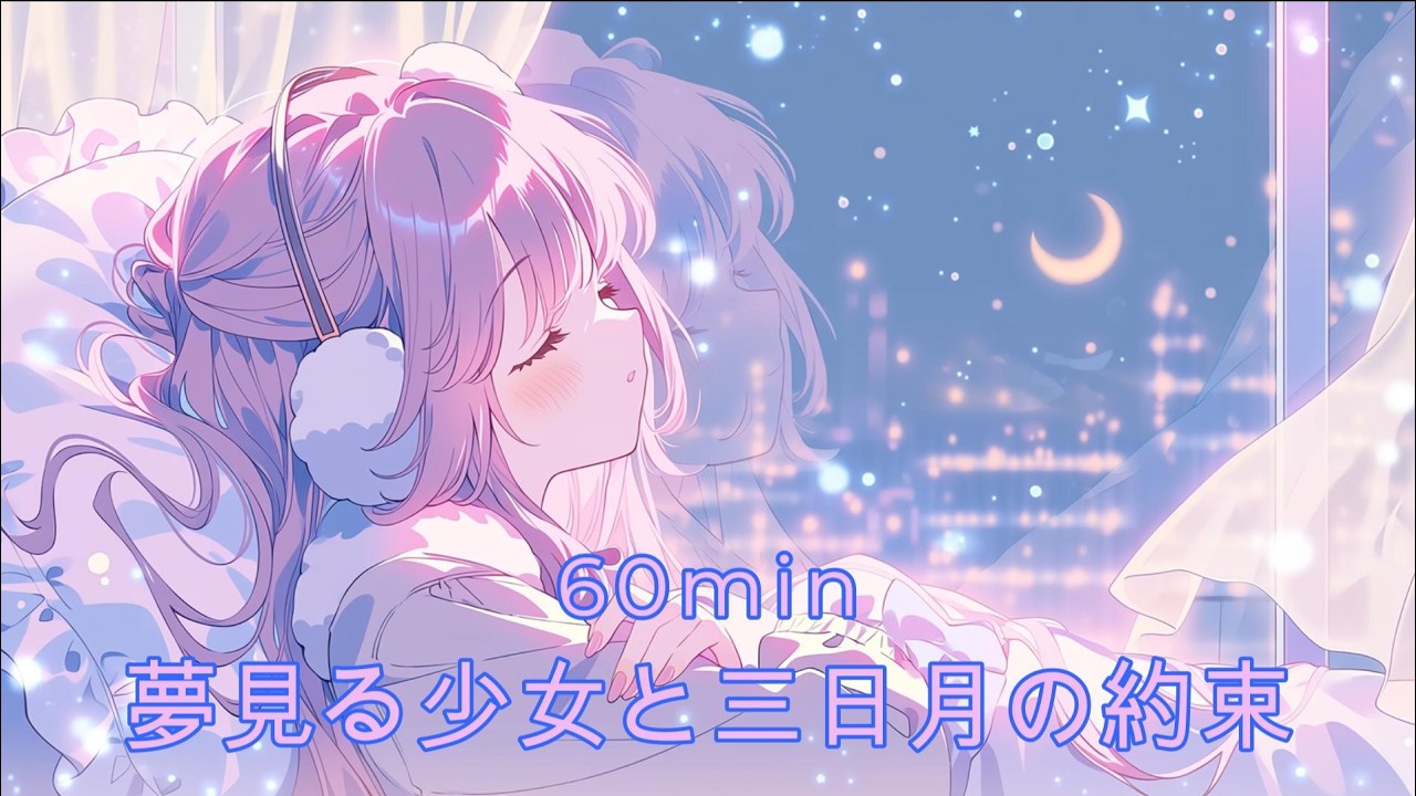 【作業用・睡眠導入BGM】夢見る少女と三日月の約束｜【夜にやさしいkawaii lofi/chill/作業用/配信用/睡眠用/フリーBGM】
