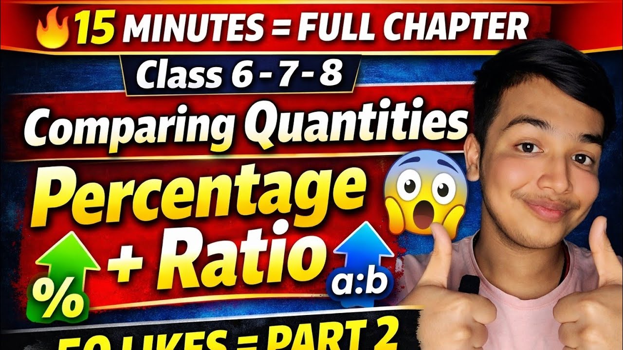 Class 7 Maths Comparing Quantities | Percentage & Ratio Questions | NCERT 2026