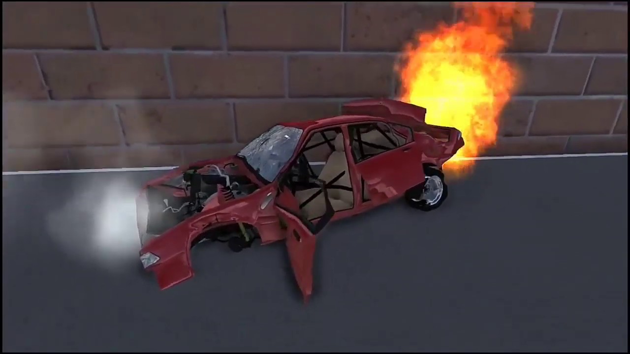 Spikes Embedded in remp against car's cracks #-3D Game beamNG drive