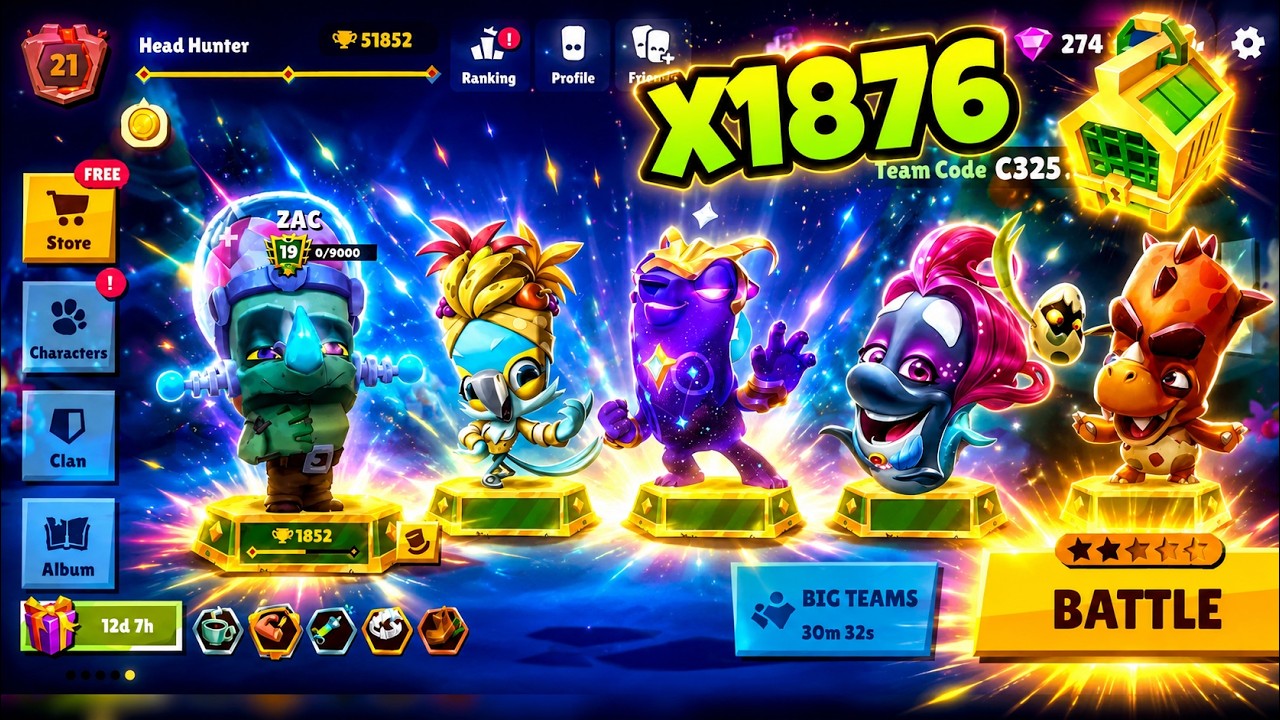 Zooba Squad Zac Yara Ursula Wanda Tony Emerald Crate x2456 Guard Gameplay