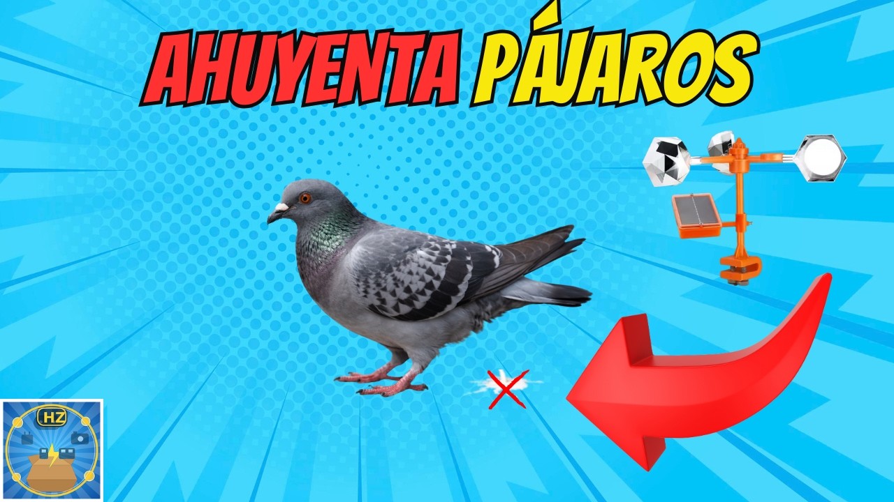 🕊️Cómo ahuyentar PÁJAROS.  Ahuyentador BARATO ¿FUNCIONA?, lo PROBAMOS, adiós CACAS de PALOMAS 💩