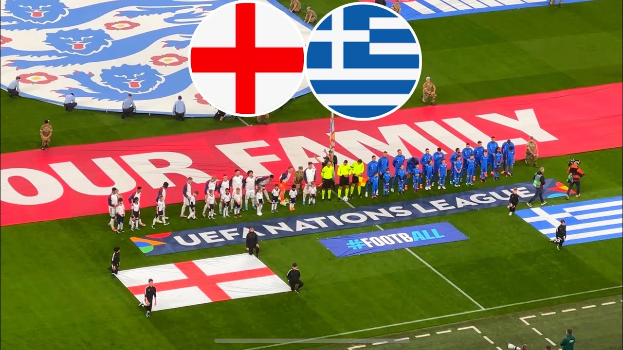 Greece Stun England in Nations League Group Match at Wembley Stadium. England 1-2 Greece