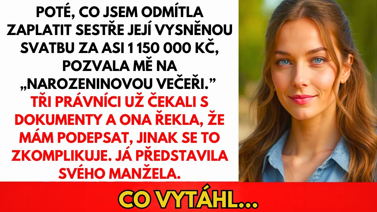 Sestra Chtěla Půl Dědictví Na Svatbu Za 1,2 Mil Kč—Odhalila Jsem Její Lži Na...
