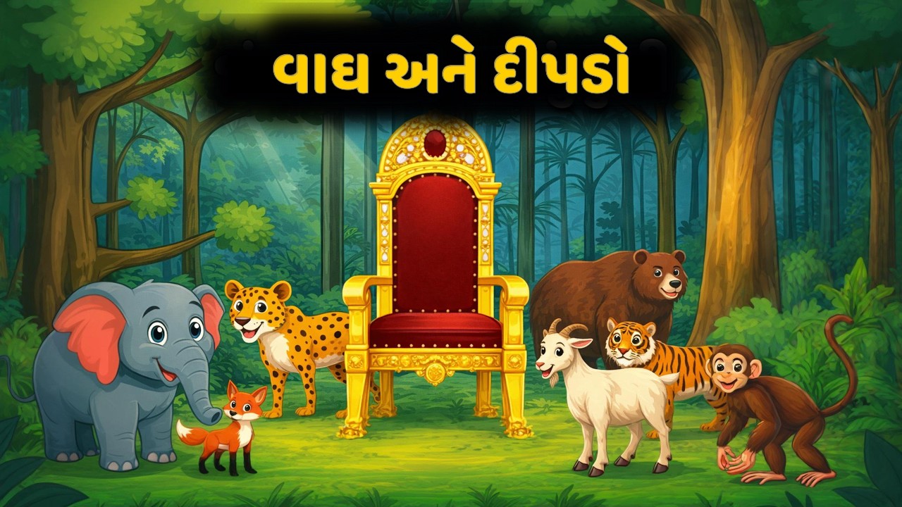 વાઘ અને દીપડો  | Vagh ane dipdo | Gujarati Bal Varta | Gujarati Cartoon | gujarati moral story