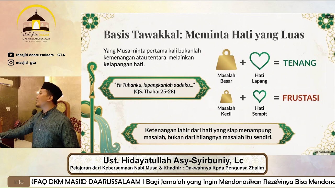 Ceramah Tarawih 7 Ramadhan 1447H | Nabi Musa AS | Ust. Hidayatullah Asy-Syirbuniy, Lc