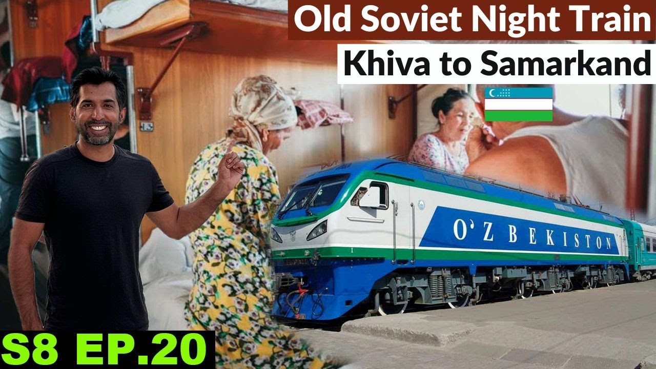 9 HOURS OLD SOVIET TRAIN FROM KHIVA TO SAMARKAND 🇹🇯  S8 EP.20 | Pakistan to Japan Motorcycle Tour
