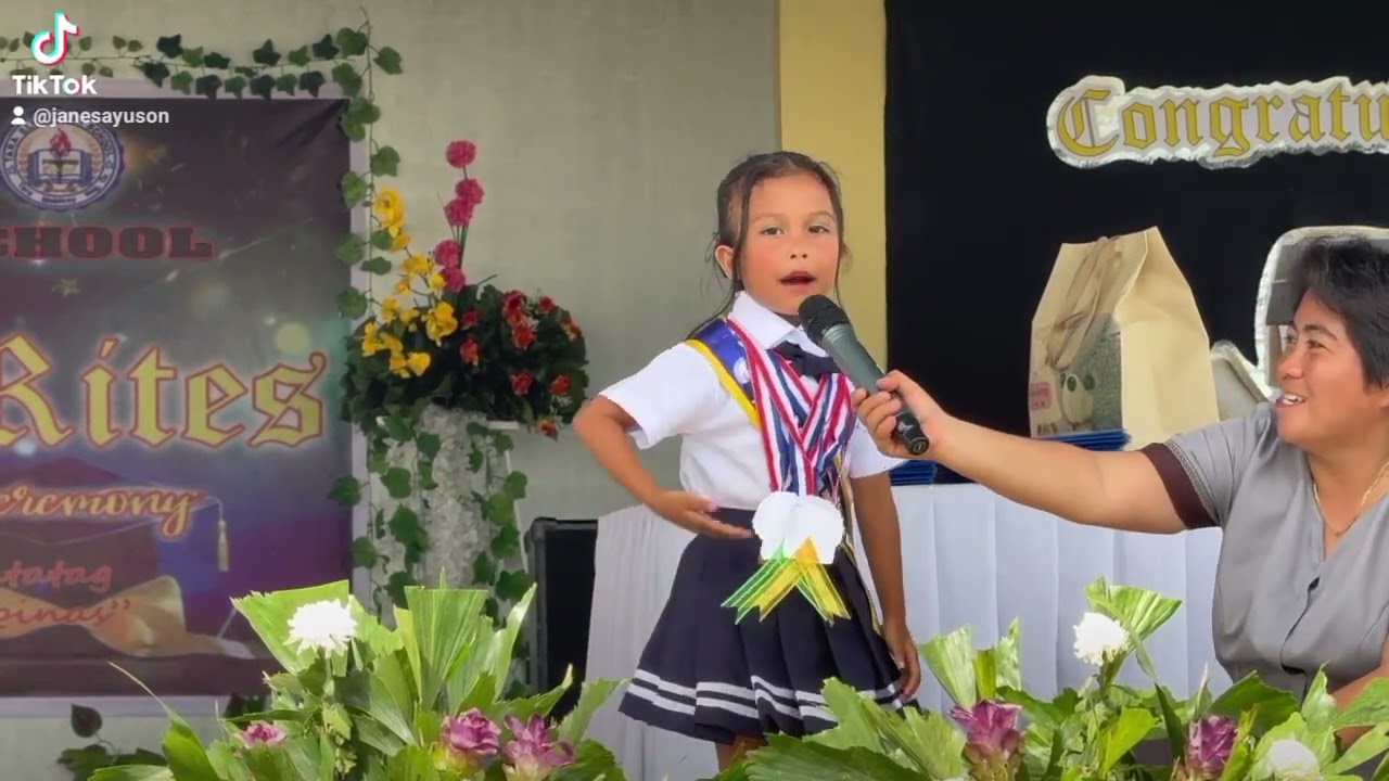 tribute message of Althea Benny Jane during moving up ceremony kindergarten complitters