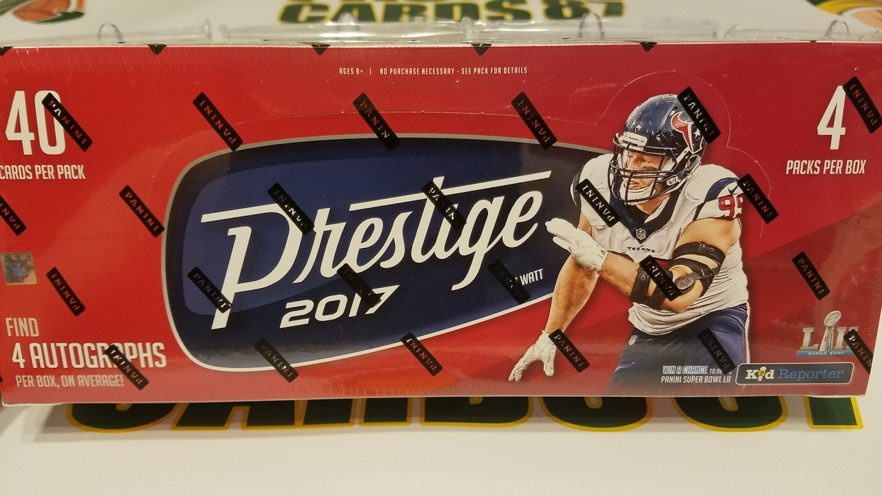 2017 Panini Prestige Football Hobby Box. 4 Autos per Box