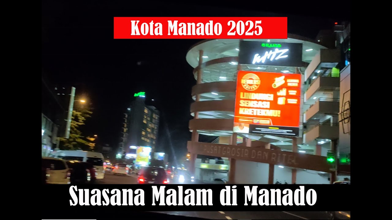 Kota Manado malam hari edisi 9 Juni 2025, Kawasan Boulevard semakin ramai banyak bisnis kuliner