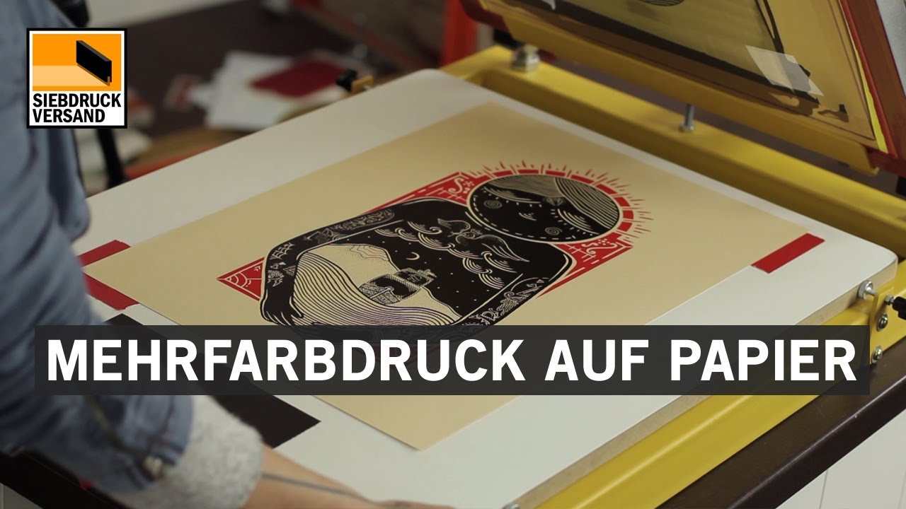 Mehrfarbiger Siebdruck auf Papier / Pappe mit PapyroPrint Siebdruckfarbe
