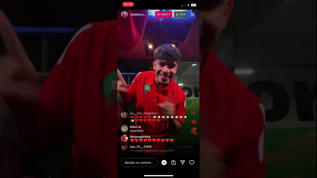 Célébrations Dans le Bus En direct (Victoire espagne vs Maroc)  live Instagram Bilal de Bruxelles