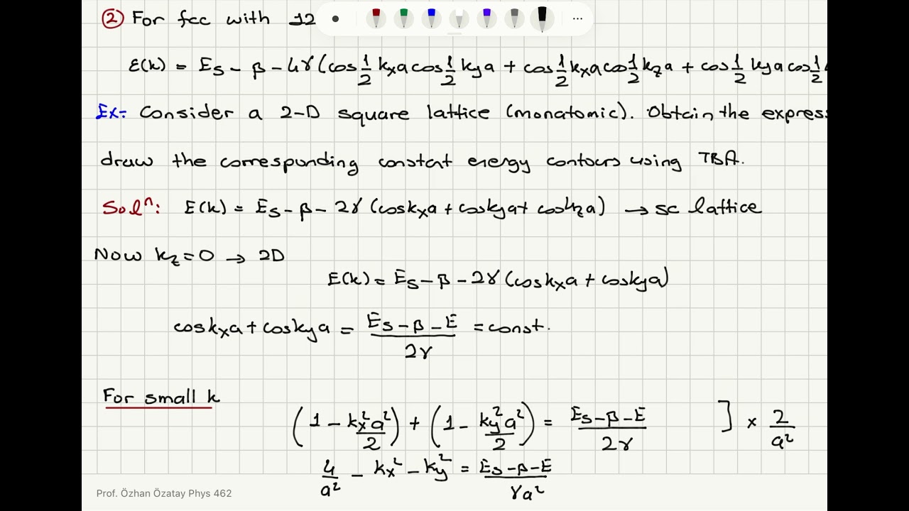 Week 13-3 The Tight Binding Approximation - 3