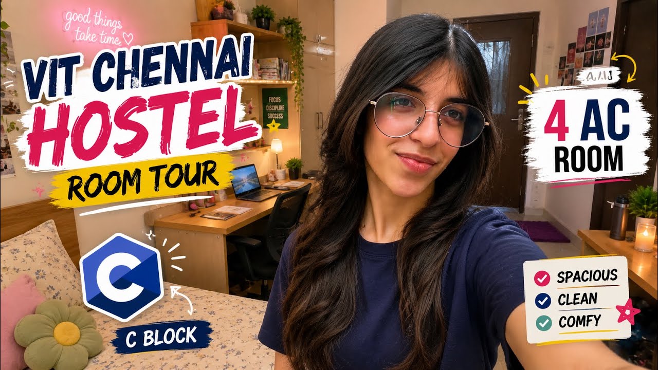 VIT CHENNAI 4-AC ROOM TOUR💝🥰|| C BLOCK🤩