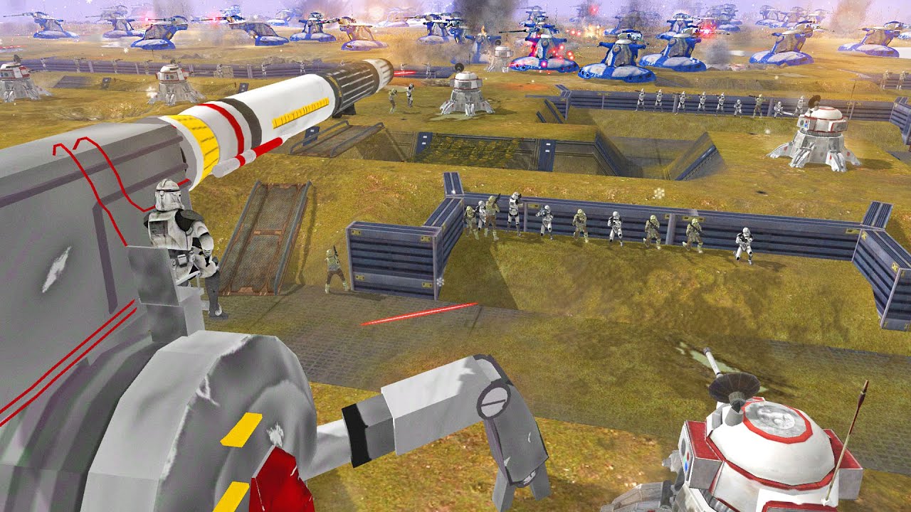 100 Droid Tanks Invade CLONE Artillery Position! - Men of War: Star Wars Mod Battle Simulator