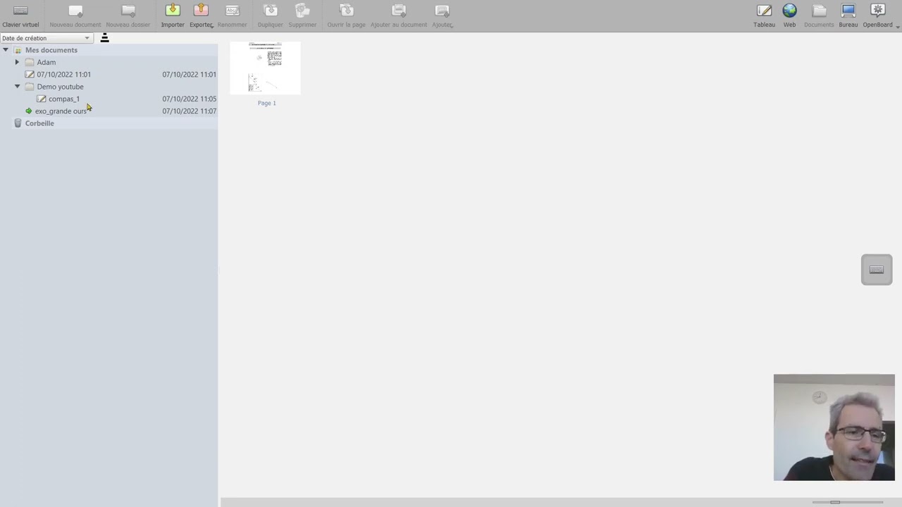 Tutoriel gestion des documents au sein du logiciel gratuit Openboard