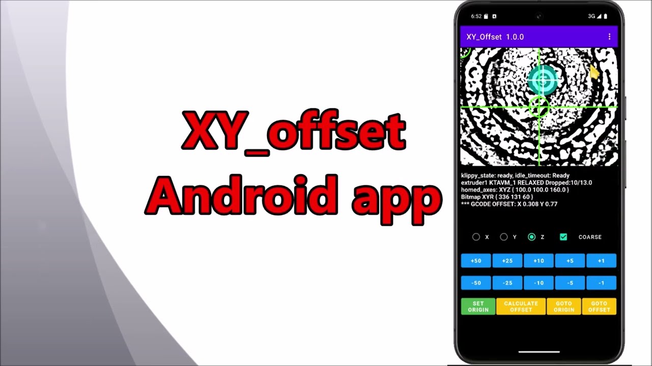 XY Offset for Klipper using Android