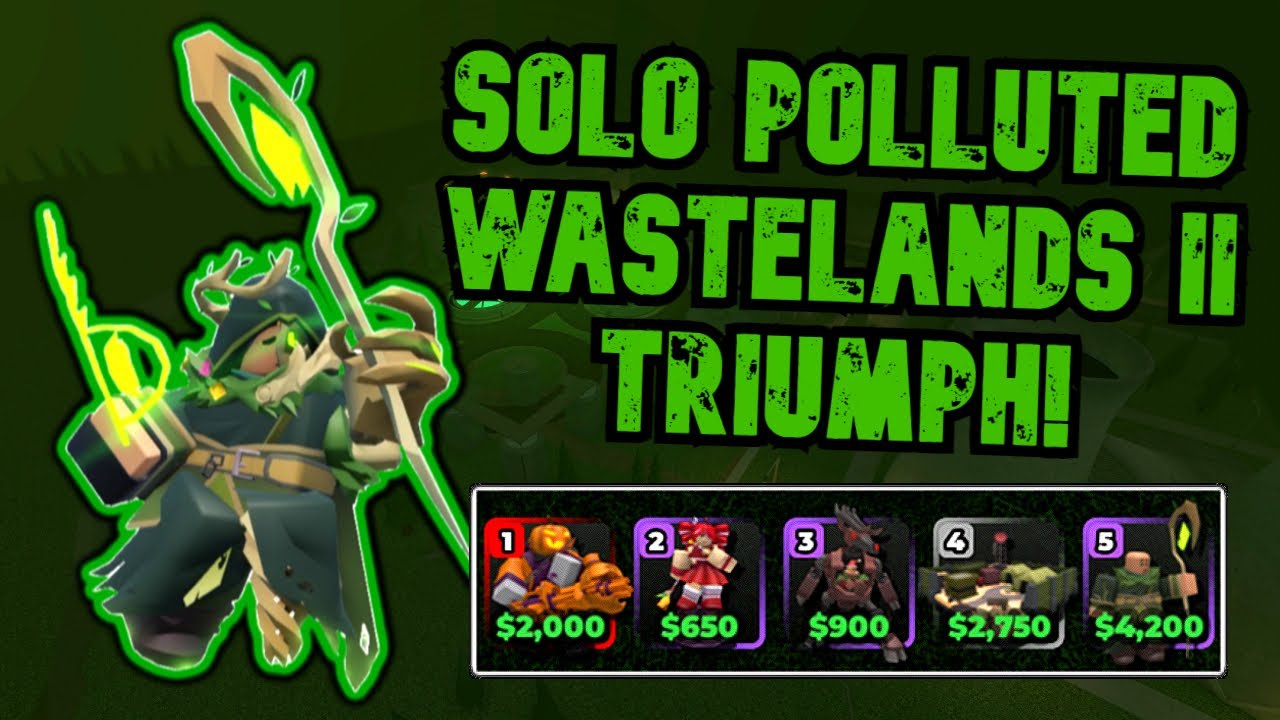 Solo Polluted Wastelands II Triumph Post-Rebalance | Roblox Tower Defense Simulator