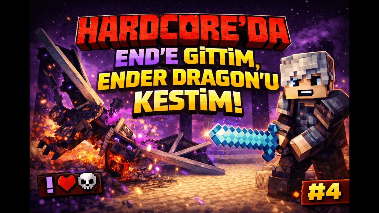 4. Bölümde Dragon Kesilir mi?! - Minecraft Hardcore#4