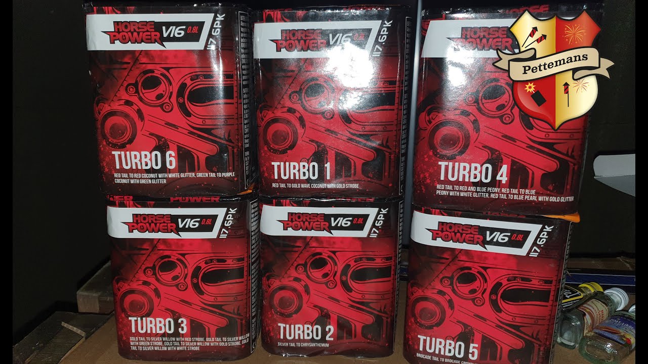 Horsepower Turbo16 shots - Turbo 1 tot 6 doorgelont Horsepower Fireworks