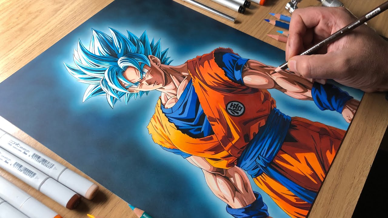 How To Draw Goku Super Saiyan Blue – Insane Dragon Ball Art (Step By Step) 🔥⚡