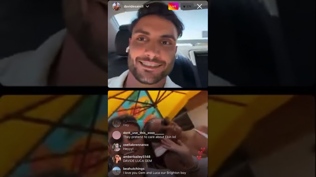 Love Island's Davide Instagram Live with Ekinsu and Luca & Gemma | 130822