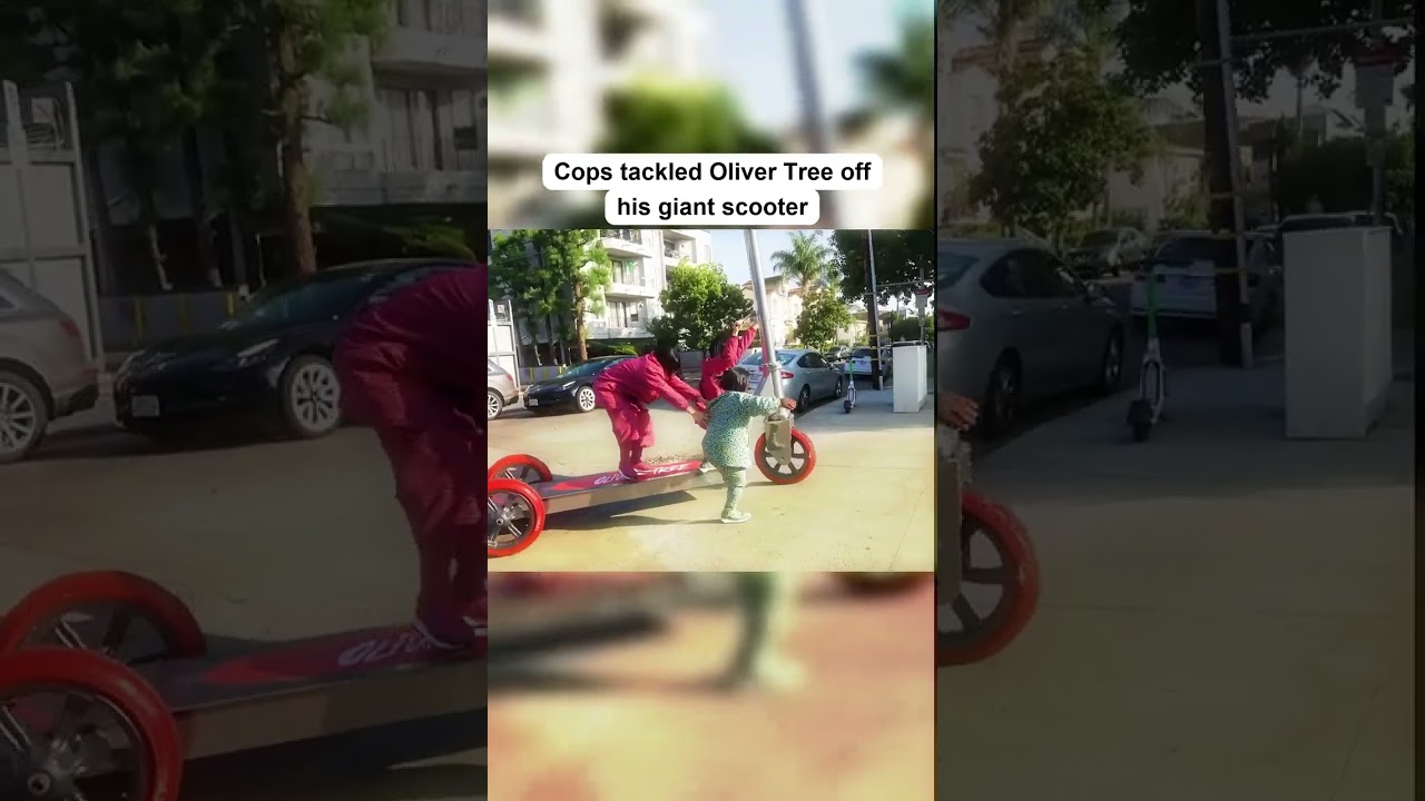 Oliver Tree & Danny Duncan vs Real Cops on a Giant Scooter 💀 #shorts #youtube #olivertree