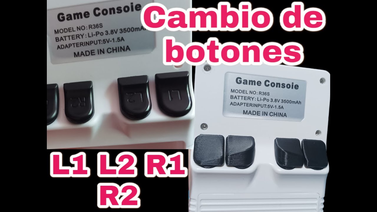 R36S Tutorial cambio de botones traseros L1 L2 R1 R2