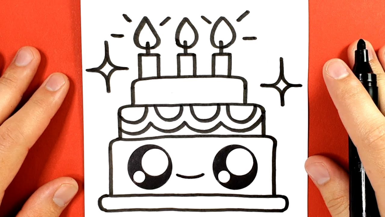 DESSINER UN GÂTEAU D'ANNIVERSAIRE KAWAII - TUTORIEL - COPYRIGHTED DRAWING IMAGE