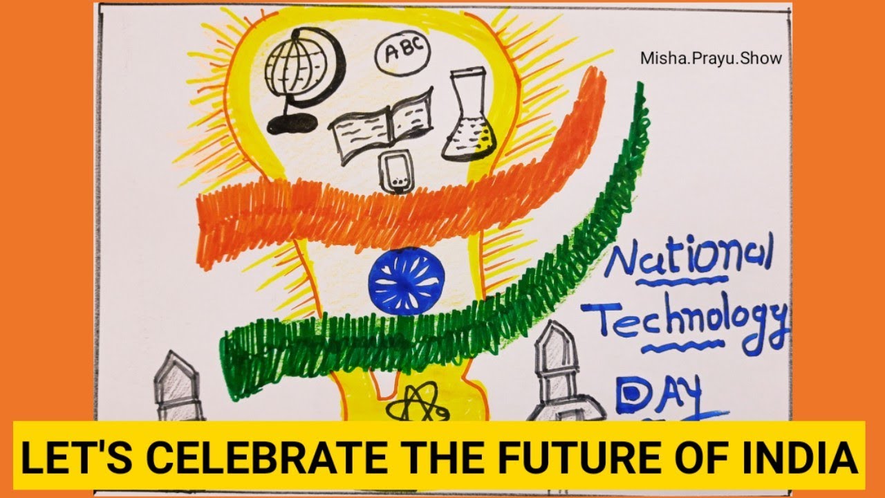 National Technology Day 2021 in India | Science and Technology Easy Drawing | Technology Drawing