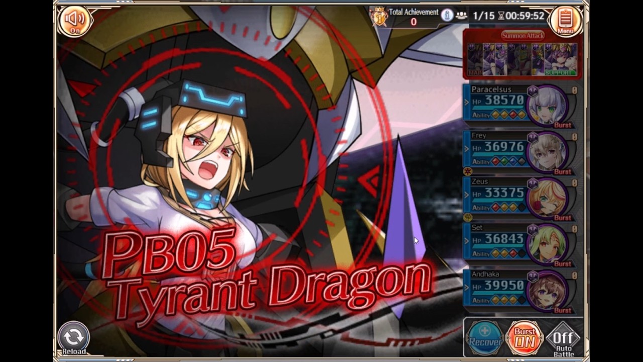 Kamihime PROJECT R - Dark Normal Attack Test (Light Mali Raid solo)