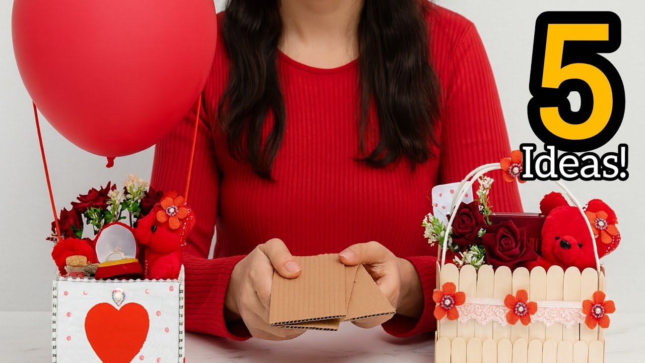 Handmade Romantic Surprises ♥️ 5 Elegant Valentine’s Day Cardboard Crafts