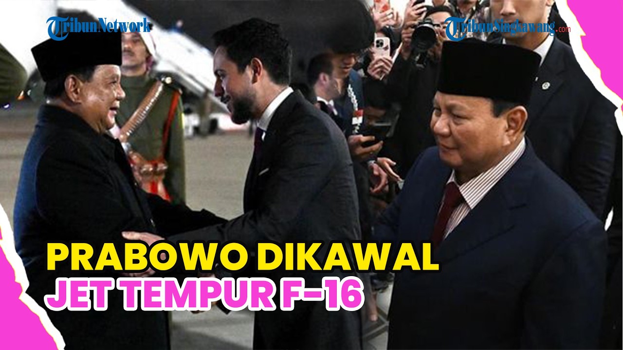 PESAWAT PRABOWO KEMBALI DIKAWAL JET TEMPUR F-16 SAAT LAWATAN KE YORDANIA