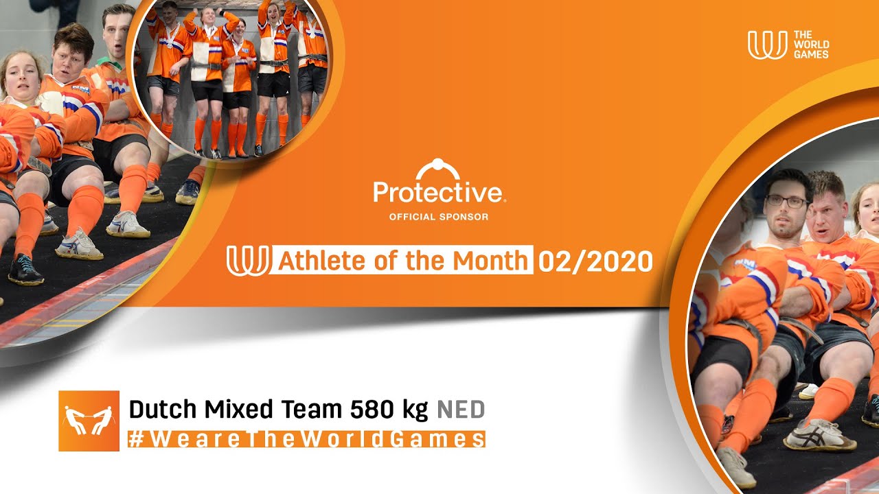 The Dutch Tug-of-War Mixed Team 580 kg are The World Games Athlete of February 2020