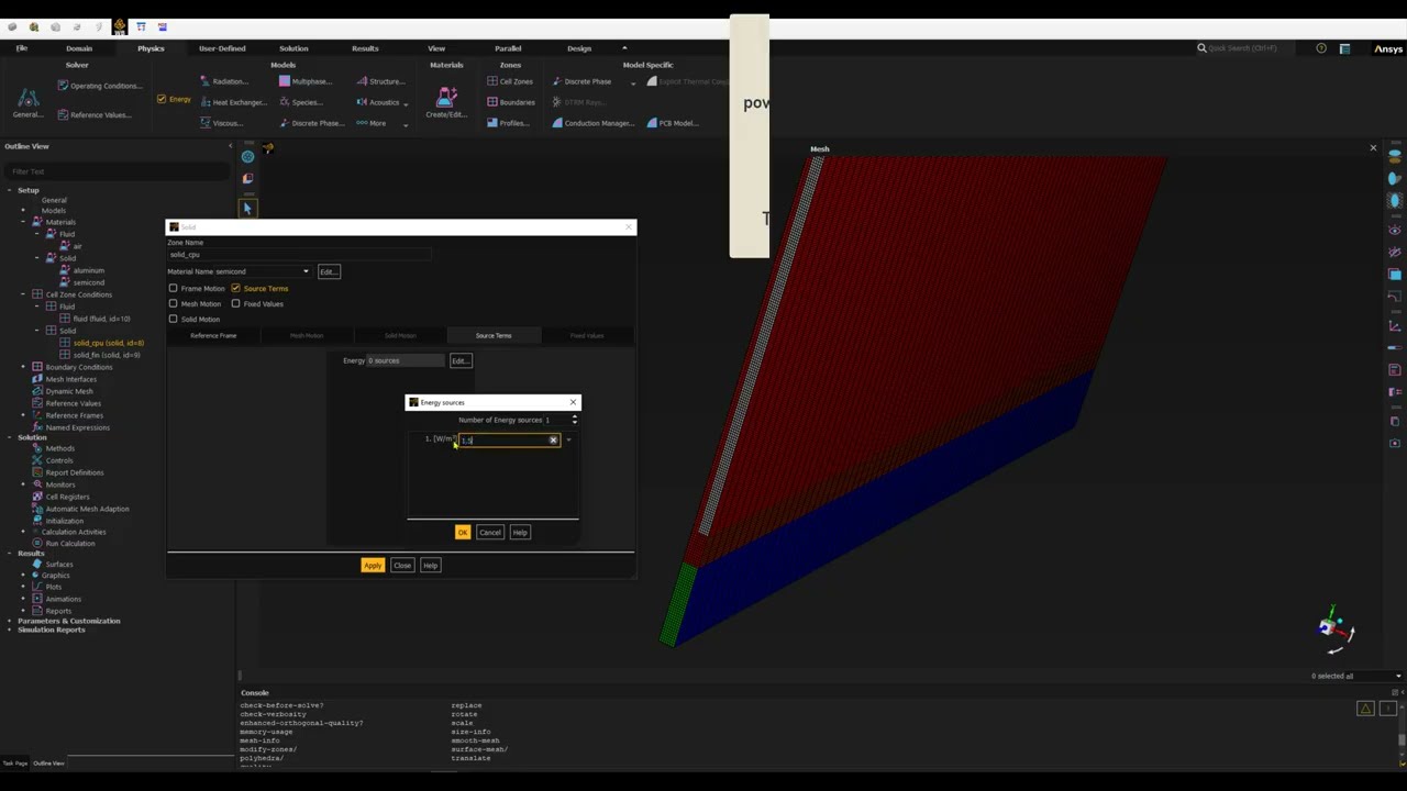 Часть 3 – Настройка охлаждения процессора в Ansys Fluent | Сопряженный теплообмен