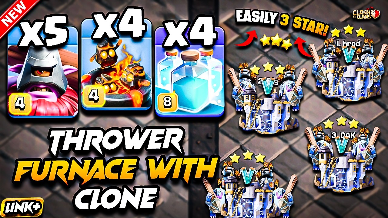 Th18 THROWER Attack With FURNACE CLONE (Town Hall 18) | Best TH18 Attack Strategy Clash of Clans