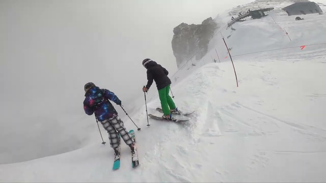 Kirkwood Skiing Mom and Daughter Rip the Wall
