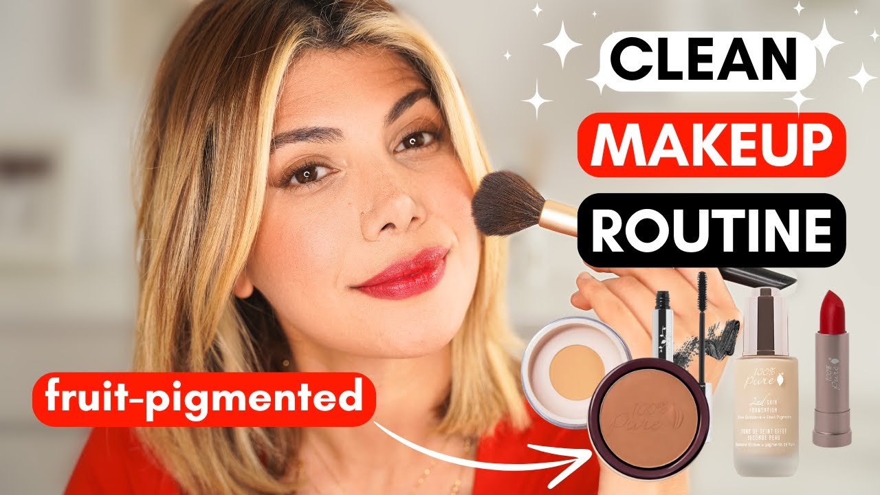 My New CLEAN MINIMAL MAKEUP Routine Using Fruit-Pigmented Makeup Products | Hajar Beauty