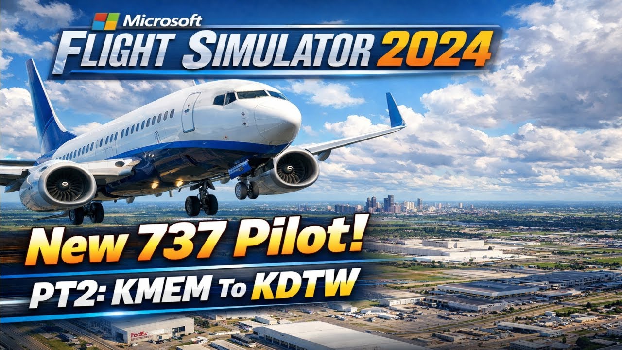 MSFS2024 | New 737 Pilot! PT2: KMEM To KDTW. Wish me luck!