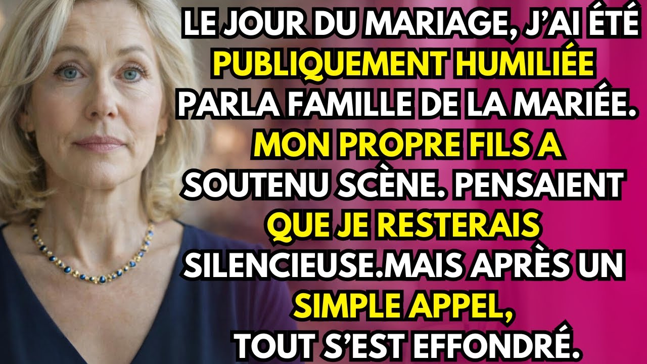 Ma belle-fille m’a humiliée publiquement le jour du mariage, mon fils l’a soutenue. Tout a changé.