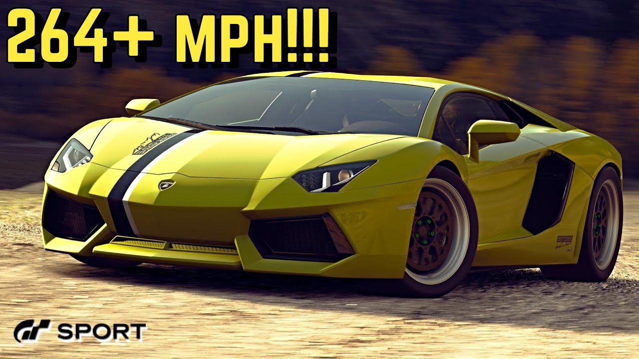 GT SPORT : 264+ MPH Lamborghini Aventador Setup!!